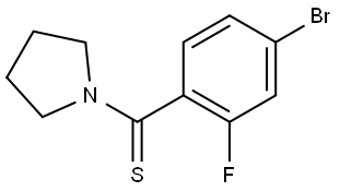 (4-bromo-2-fluorophenyl)(pyrrolidin-1-yl)methanethione 结构式