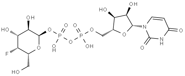 Uridine-5’-diphosphate-4-deoxy-4-fluoro-α-D-galactose Structure