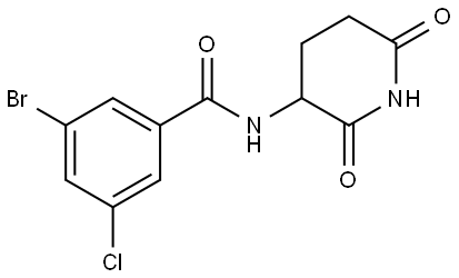 3-bromo-5-chloro-N-(2,6-dioxopiperidin-3-yl)benzamide Structure