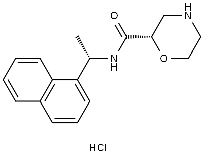 N-((S)-1-(naphthalen-1-yl)ethyl)morpholine-2-carboxamide hydrochloride,1926188-49-9,结构式