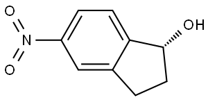 (R)-2,3-Dihydro-5-nitro-1H-inden-1-ol 化学構造式