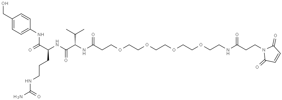 Mal-PEG4-Val-Cit-PAB Structure