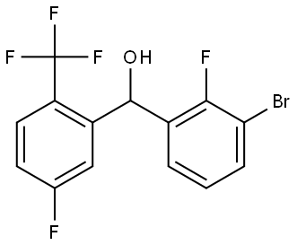 3-Bromo-2-fluoro-α-[5-fluoro-2-(trifluoromethyl)phenyl]benzenemethanol 结构式