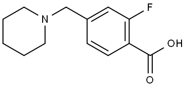 2-Fluoro-4-(1-piperidinylmethyl)benzoic acid 结构式