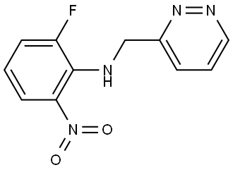 2-fluoro-6-nitro-N-(pyridazin-3-ylmethyl)aniline Struktur