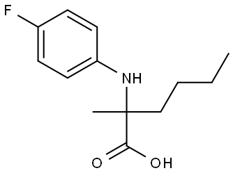 2-((4-fluorophenyl)amino)-2-methylhexanoic acid Struktur