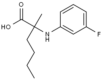 2-((3-氟苯基)氨基)-2-甲基己酸,1995248-76-4,结构式