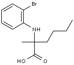 2-((2-bromophenyl)amino)-2-methylhexanoic acid Struktur