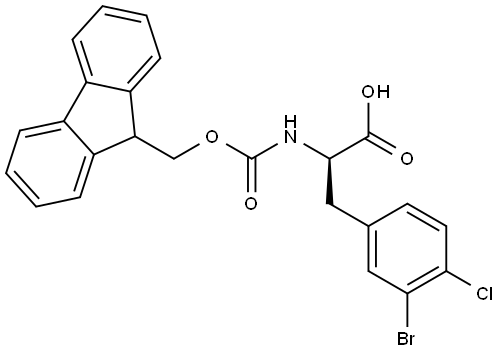 N-Fmoc-3-bromo-4-chloro-D-phenylalanine Struktur