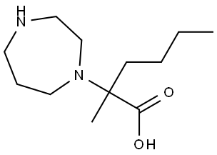 2-(1,4-二氮杂环庚烷-1-基)-2-甲基己酸 结构式