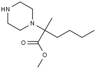 甲基 2-甲基-2-(哌嗪-1-基)己酸酯 结构式
