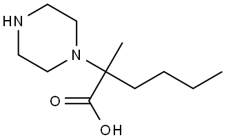 2-methyl-2-(piperazin-1-yl)hexanoic acid Structure