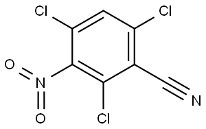 2,4,6-trichloro-3-nitrobenzonitrile 化学構造式