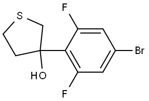 3-(4-Bromo-2,6-difluorophenyl)tetrahydrothiophene-3-ol 结构式