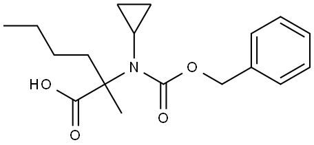 2-(((benzyloxy)carbonyl)(cyclopropyl)amino)-2-methylhexanoic acid Struktur