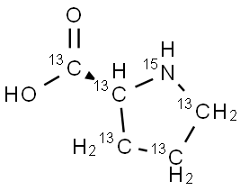 L-脯氨酸(13C5;15N),202407-23-6,结构式