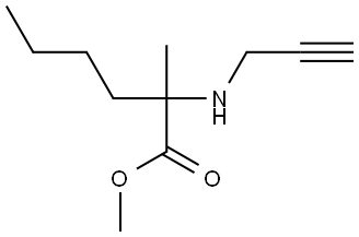 methyl 2-methyl-2-(prop-2-yn-1-ylamino)hexanoate 化学構造式