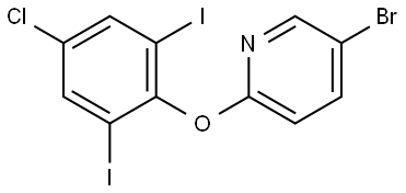 5-Bromo-2-(4-chloro-2,6-diiodophenoxy)pyridine 结构式