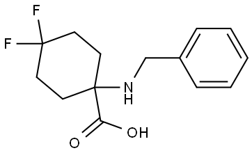 1-(benzylamino)-4,4-difluorocyclohexane-1-carboxylic acid Struktur