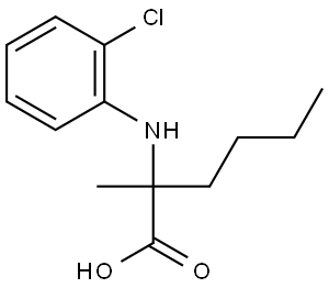 2-((2-chlorophenyl)amino)-2-methylhexanoic acid Struktur