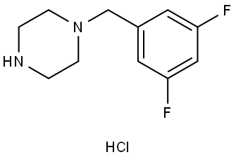 Piperazine, 1-[(3,5-difluorophenyl)methyl]-, hydrochloride (1:1) Struktur