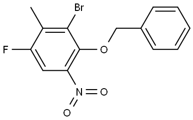 Benzene, 3-bromo-1-fluoro-2-methyl-5-nitro-4-(phenylmethoxy)- Structure