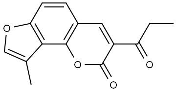 9-Methyl-3-(1-oxopropy)-2H-furo[2,3-h]-1-benzopyran-2-one Structure