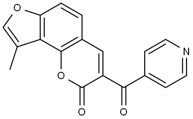 9-Methyl-3-(4-pyridinylcarbonyl)-2H-furo[2,3-h]-1-benzopyran-2-one Structure