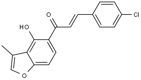 (2E)-3-(4-Chlorophenyl)- 1-(4-hydroxy-3-methyl-5-benzofuranyl)-2-propen-1-one Structure