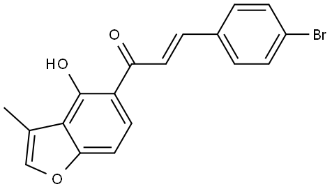 (2E)-3-(4-Bromophenyl)-1-(4-hydroxy-3-methyl-5-benzofuranyl)-2-propen-1-one 化学構造式