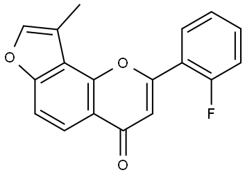 2-(2-Fluorophenyl)-9-methyl-4H-furo[2,3-h]-1-benzopyran-4-one Struktur