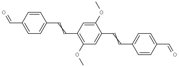 4,4'-((2,5-dimethoxy-1,4-phenylene)bis(ethene-2,1-diyl))dibenzaldehyde Struktur