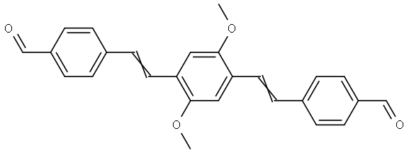 4,4'-((2,5-dimethoxy-1,4-phenylene)bis(ethene-2,1-diyl))dibenzaldehyde Structure