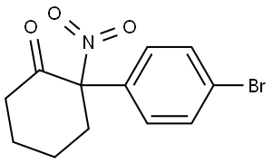 2-(4-bromophenyl)-2-nitrocyclohexan-1-one Structure