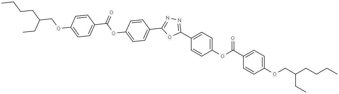 (1,3,4-oxadiazole-2,5-diyl)bis(4,1-phenylene) bis(4-((2-ethylhexyl)oxy)benzoate) 化学構造式