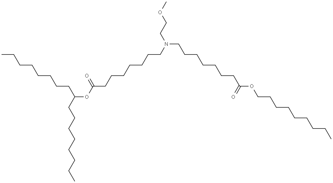 heptadecan-9-yl 8-((2-methoxyethyl)(8-(nonyloxy)-8-oxooctyl)amino)octanoate Structure