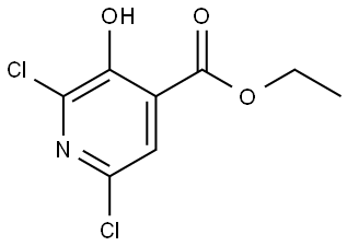 4-Pyridinecarboxylic acid, 2,6-dichloro-3-hydroxy-, ethyl ester 化学構造式