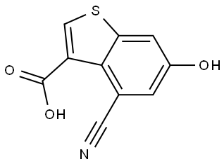 Benzo[b]thiophene-3-carboxylic acid, 4-cyano-6-hydroxy- Structure