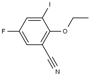 2-Ethoxy-5-fluoro-3-iodobenzonitrile 结构式