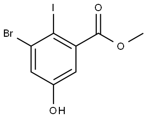 Methyl 3-bromo-5-hydroxy-2-iodobenzoate 化学構造式