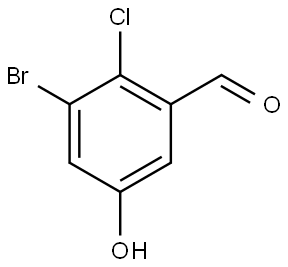 3-Bromo-2-chloro-5-hydroxybenzaldehyde Struktur