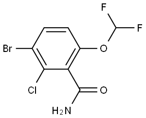 3-Bromo-2-chloro-6-(difluoromethoxy)benzamide Structure