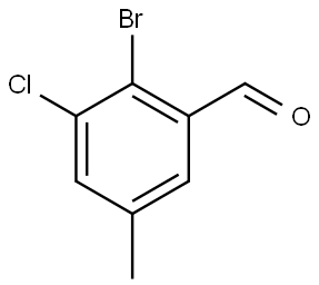 2-Bromo-3-chloro-5-methylbenzaldehyde 结构式