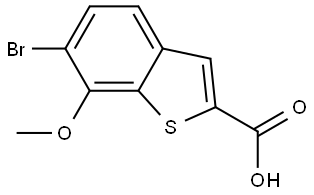 6-bromo-7-methoxybenzo[b]thiophene-2-carboxylic acid,2091146-60-8,结构式