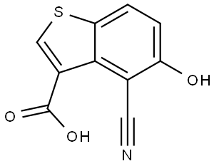 Benzo[b]thiophene-3-carboxylic acid, 4-cyano-5-hydroxy- Structure