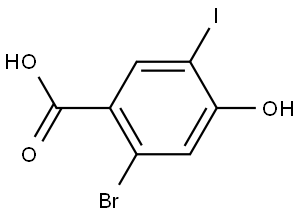 2-Bromo-4-hydroxy-5-iodobenzoic acid Structure