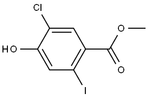 Methyl 5-chloro-4-hydroxy-2-iodobenzoate 化学構造式