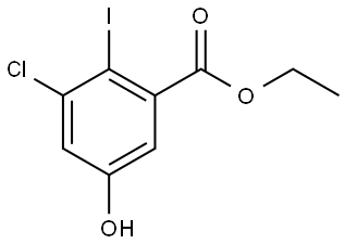 Ethyl 3-chloro-5-hydroxy-2-iodobenzoate Structure
