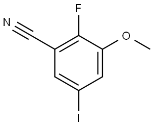 2-fluoro-5-iodo-3-methoxybenzonitrile Structure