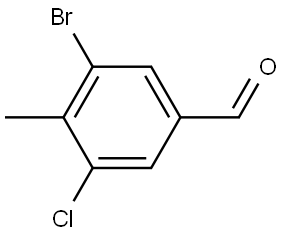 3-Bromo-5-chloro-4-methylbenzaldehyde,2092498-93-4,结构式